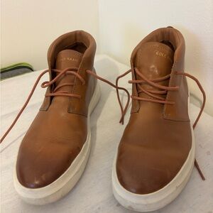 Cole Haan Brown Leather Chukka Boots with White Sole